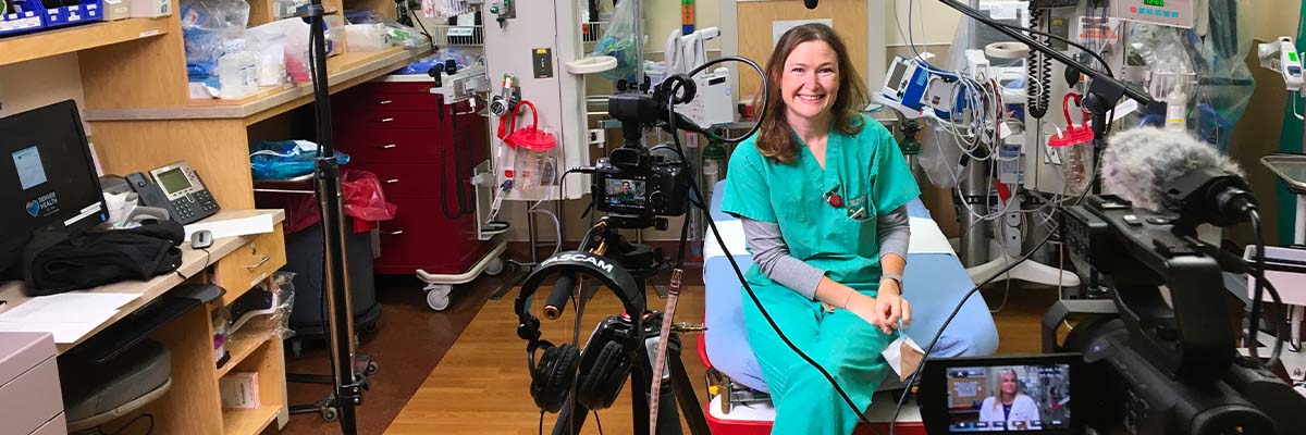 Behind the scenes photo of Two-camera interview setup with professional lighting for a promotional video by Jay Billups Creative Media