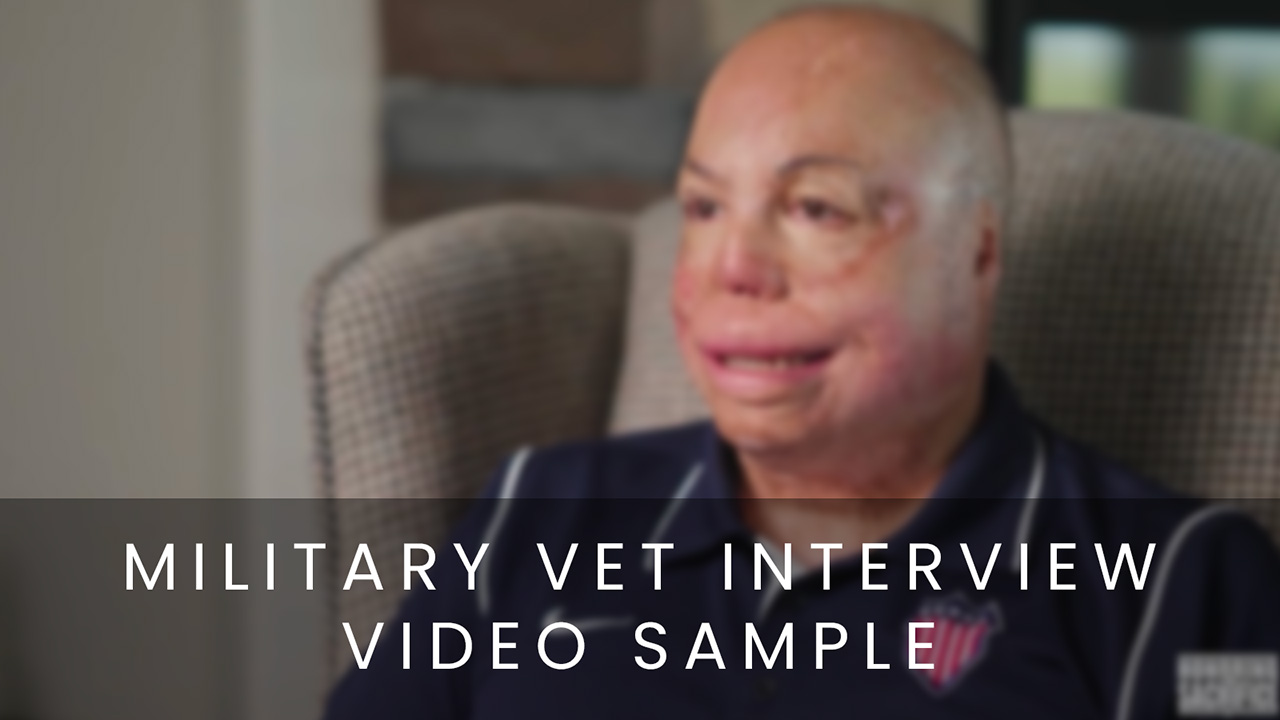 A thumbnail for a video interview of a wounded american veteran Created by Jay Billups (JBCM) in Colorado
