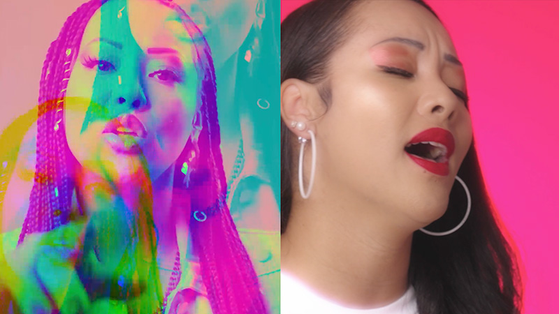 Two sample images (screenshots) of a young musical artist Videos for social media content filmed by Jay Billups