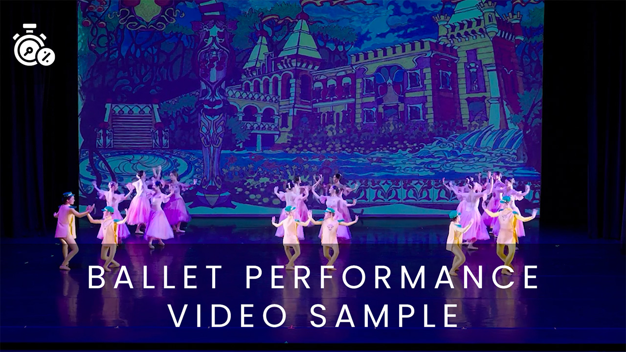 Wide-angle shot of a ballet performance recorded by Jay Billups Creative Media